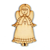 Kép 1/2 - Fafigura, akasztható, lézerrel mintázott - Angyalka szívvel ruhában
