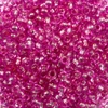 Kásagyöngy, átlátszó, ezüst béléssel, 2 mm - pink