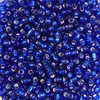 Kásagyöngy, átlátszó, ezüst béléssel, 2 mm - sötétkék