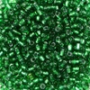 Kásagyöngy, átlátszó, ezüst béléssel, 2 mm - sötétzöld