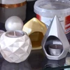 Kép 2/2 - Kerámia mécsestartó, fehéragyag - zárt, geometrikus, magas
