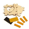 Kép 2/2 - Fa képkeret, 6x6 cm - puzzle, hűtőmágnes, szív
