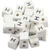 Kép 1/2 - Fa betűgyöngy, kocka - 8x8 mm, 1 db, H