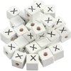 Fa betűgyöngy, kocka - 8x8 mm, 1 db, X