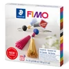 Kép 1/5 - FIMO Leather Effect DIY süthető gyurma készlet, 4x25 g - Kulcstartó