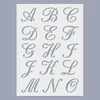 Stencil, 15x20 cm, 2 ív/csomag - ABC Calligraphy betűk, 30 mm