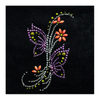 Kép 2/2 - HotFix felvasalható minta, strassz - Tarka pillangós virág, 7,5x12,5 cm