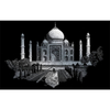 Kép 1/2 - Karckép gravírozó készlet karctűvel, 29x39 cm - Taj Mahal, ezüst