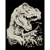 Karckép gravírozó készlet karctűvel, 20x25 cm - Dinoszaurusz, sötétben világító