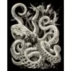 Kép 1/2 - Karckép gravírozó készlet karctűvel, 20x25 cm - Octopus, sötétben világító