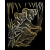 Karckép gravírozó készlet karctűvel, 20x25 cm - Koalák, arany