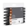 ProMarker kétvégű alkoholos filctoll készlet - 6 db, skin tones set 2