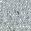 Zabszemgyöngy, 3x6 mm - gyöngyházfehér