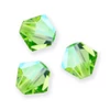 Preciosa kúpos kristálygyöngy füzér, 4 mm - Peridot AB