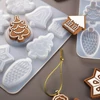 Kép 6/8 - Szilikon öntő- és nyomóforma műgyantához, Fimo-hoz - lapos karácsonyi díszek, 9 féle