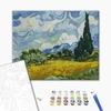 Számozott kifestő készlet, feszített vásznon, 40x50 cm - Van Gogh: Zöld búzamező ciprussal