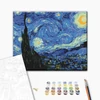 Kép 2/5 - Számozott kifestő készlet, feszített vásznon, 40x50 cm - Van Gogh: Csillagos éj