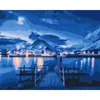 Számozott kifestő készlet, feszített vásznon, 40x50 cm - Az Aurora Borealis tükröződései