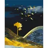 Kép 1/6 - Számozott kifestő készlet, feszített vásznon, 40x50 cm - Éjszakai természet arany festékkel