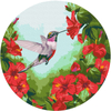 Kép 1/6 - Számozott kifestő készlet, feszített vásznon, 30 cm - Virágos kolibri