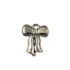 Charm fémdísz, 4 db - hosszú masni, 3D