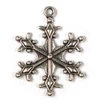 Charm fémdísz, 3 db - hópehely, 3D