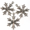 Charm fémdísz, 3 db - hópehely, 3D