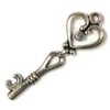 Charm fémdísz, 3 db - kulcs, szíves, 3D