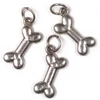 Charm fémdísz, 3 db - kutyacsont szerelőkarikával, 3D
