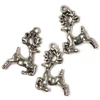 Charm fémdísz, 3 db - szökellő szarvas, 3D