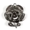Charm fémdísz, 1 db - virág, köves