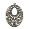 Kép 3/3 - Charm fémdísz, 1 db - ovális