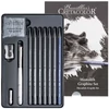 Kép 5/5 - Cretacolor Monolith Graphite Set grafit rajzkészlet, 11 db-os, fémdobozos