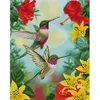Gyémánt mozaik kirakó, feszített vásznon, 40x50 cm - Egy kolibri pár