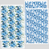 Kép 1/8 - Transzfer papír süthető gyurmához, 9x14 cm, 2x2 db - virágok, futónövények - kék