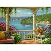 Számozott kifestő készlet, akrilfesték+ecset, 29x39 cm - Silver lake veranda