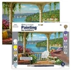 Számozott kifestő készlet, akrilfesték+ecset, 29x39 cm - Silver lake veranda