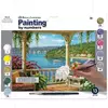 Kép 3/3 - Számozott kifestő készlet, akrilfesték+ecset, 29x39 cm - Silver lake veranda