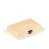 Fa doboz - 4 rekeszes, tükrös, 14x10x3,7 cm