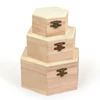 Kép 2/2 - Fa dobozkészlet - 3 db-os, hatszög, 16x16x8/13x13x6/9x9x5 cm