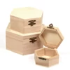 Kép 1/2 - Fa dobozkészlet - 3 db-os, hatszög, 16x16x8/13x13x6/9x9x5 cm