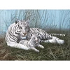 Számozott kifestő készlet, akrilfesték+ecset, 29x39 cm - Fehér tigris