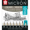 Sakura Pigma Micron műszaki rajztoll, ecsetfilc és tűfilc készlet - 6+1+1 db