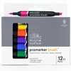 Promarker Brush kétvégű alkoholos ecsetfilc készlet - 12+1 db, vibrant tones