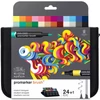 Promarker Brush kétvégű alkoholos ecsetfilc készlet - 24+1 db, student designer set, cipzáras tartóban