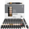 ProMarker kétvégű alkoholos filctoll készlet - 12+1 db, skin tones