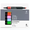 ProMarker kétvégű alkoholos filctoll készlet - 6 db, mid tones