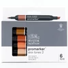 ProMarker kétvégű alkoholos filctoll készlet - 6 db, skin tones 2