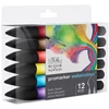 Promarker Watercolour kétvégű akvarell ecsetfilc készlet - 12 db, basic tones