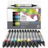 Promarker Watercolour kétvégű akvarell ecsetfilc készlet - 12 db, basic tones